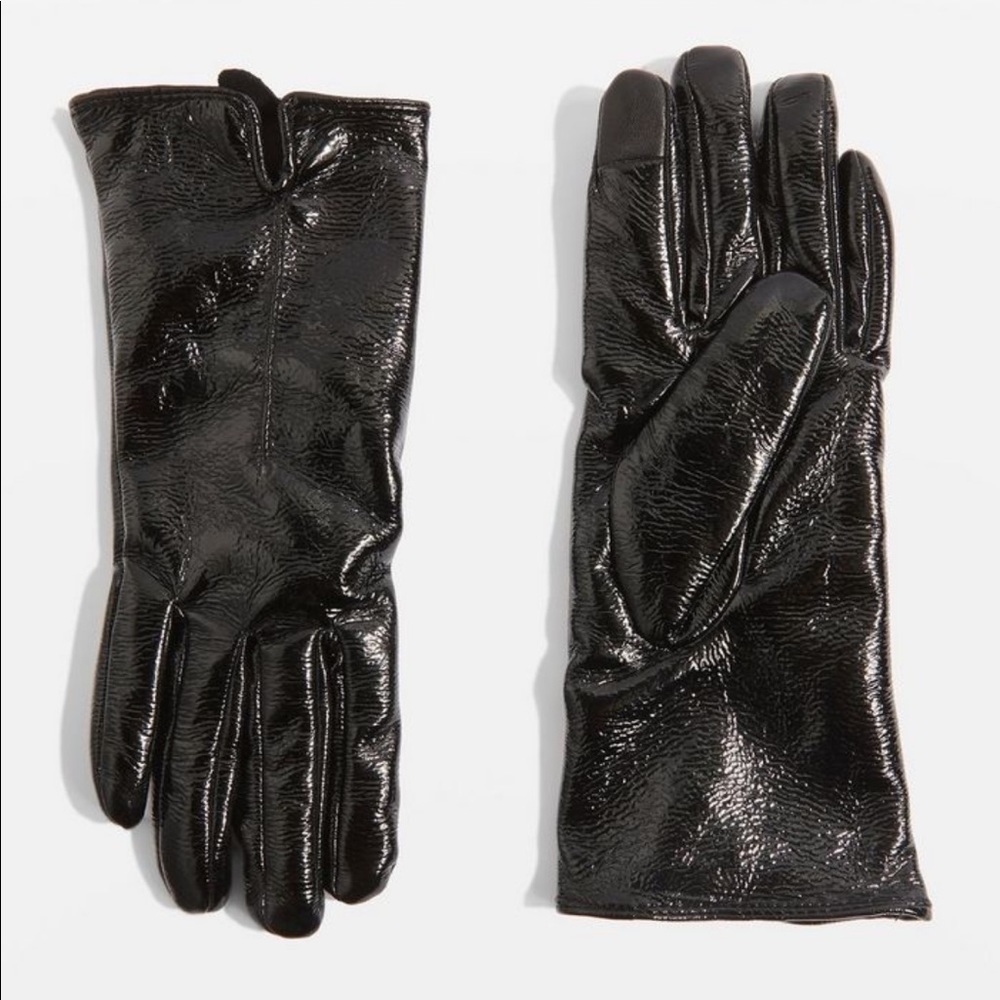 COPY - Topshop vinyl/faux leather gloss gloves-S/…